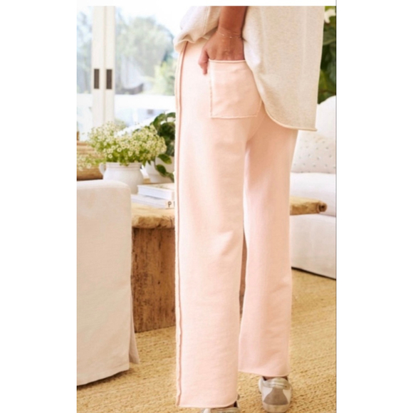 New Frank & Eileen Pink Bella Wide Leg Sweatpants L - Picture 2 of 5